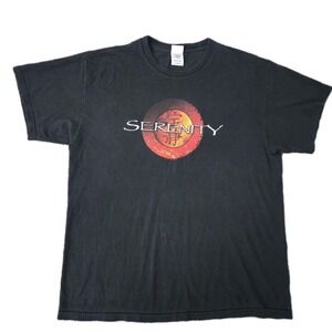 Vintage 2005 SERENITY Universal Studios Movie M&O Knits Black T Shirt Mens L